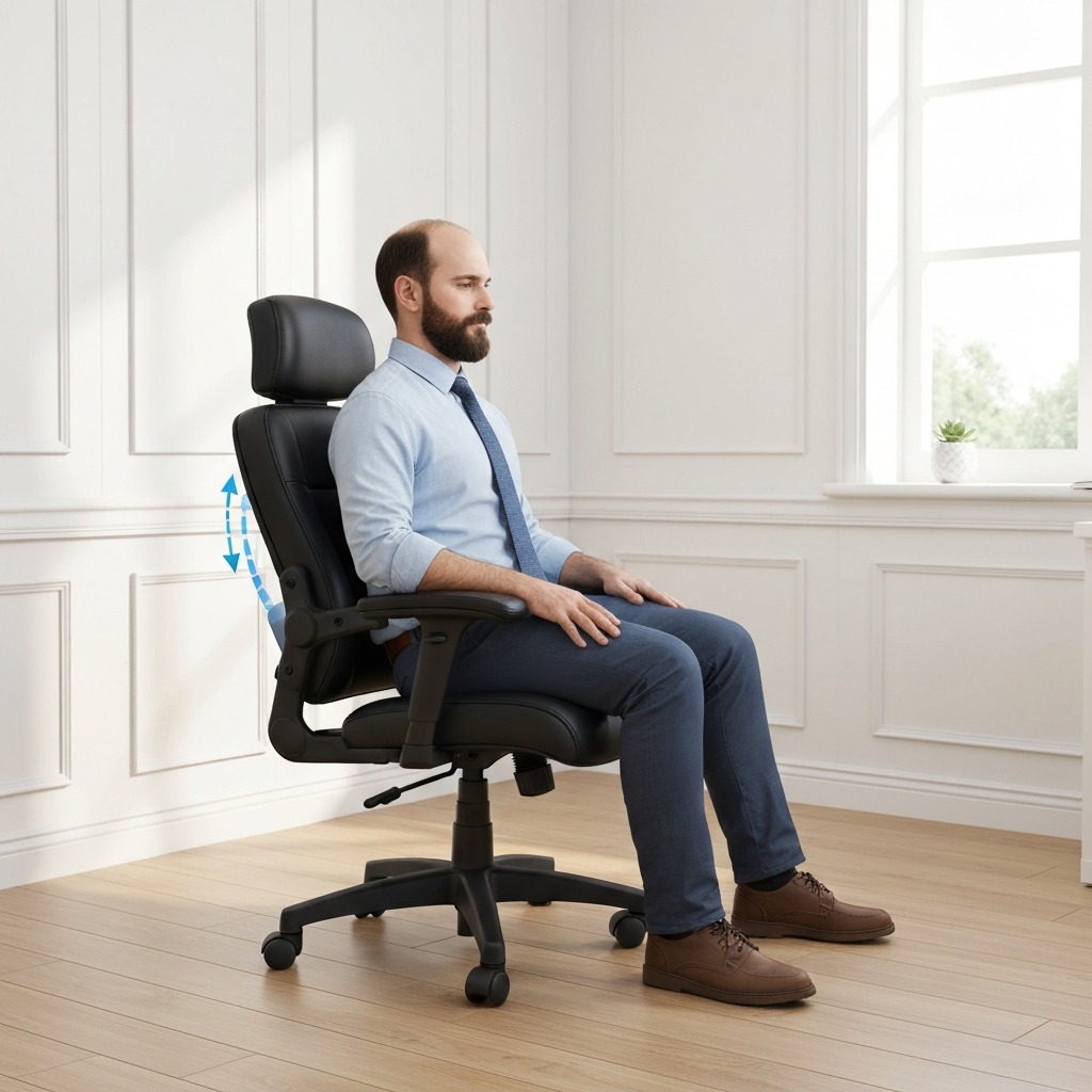 Best office chair for sciatica hero image showing ergonomic chair with lumbar support and seat depth features highlighted