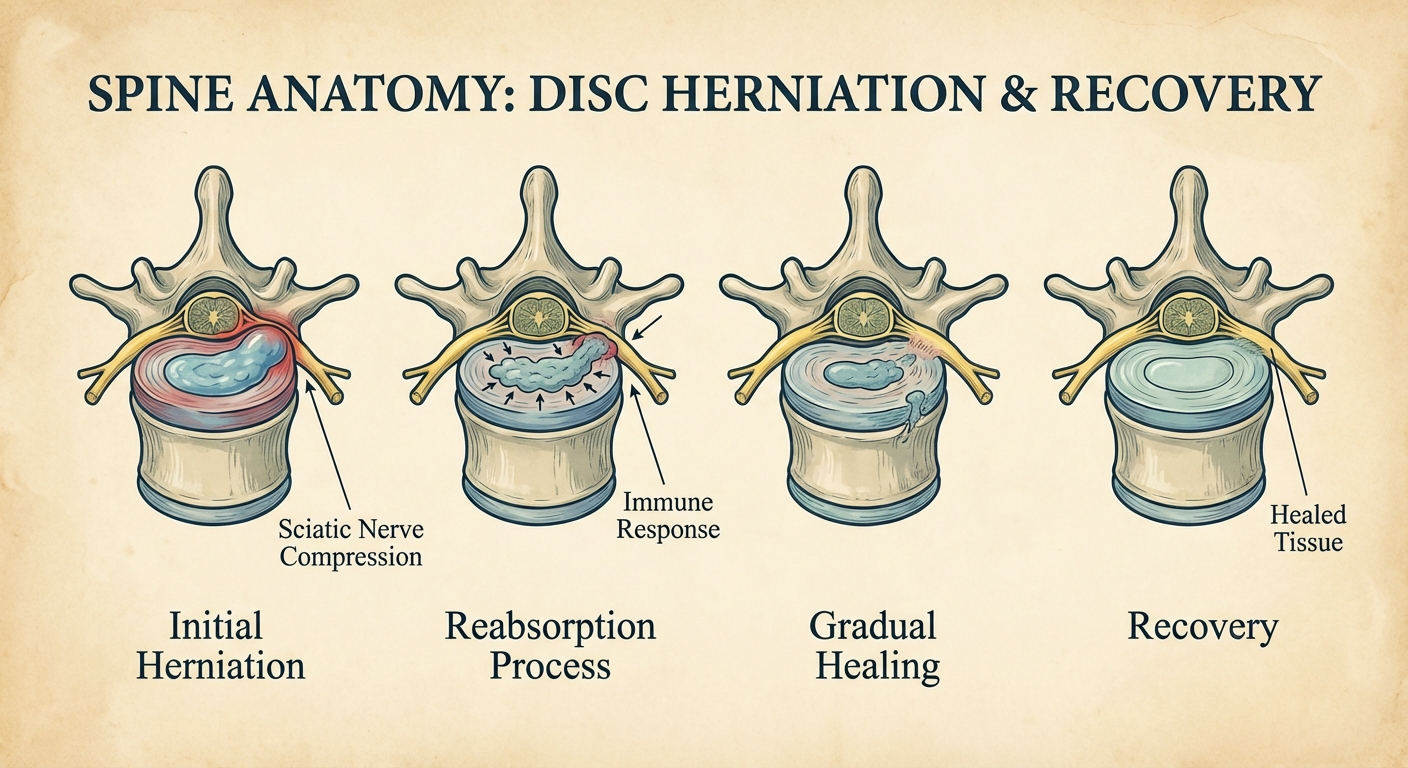 Sciatica causes comparison chart disc herniation piriformis stenosis recovery times comparison table 2026