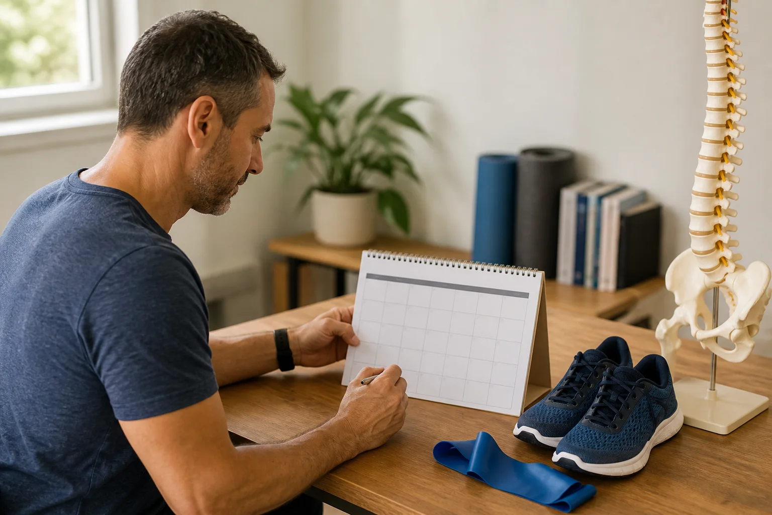 Adult planning a gradual sciatica recovery timeline