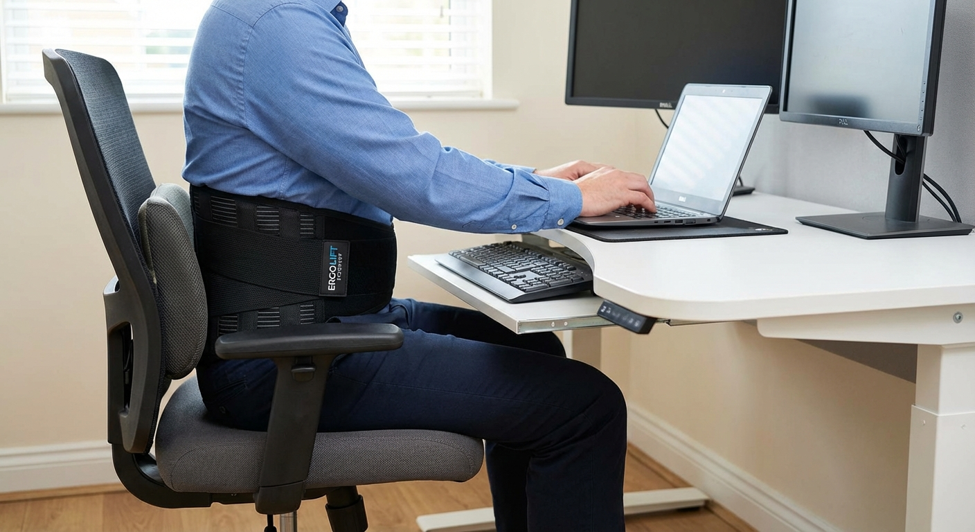 Lumbar support belt for sciatica recovery during work and daily activities