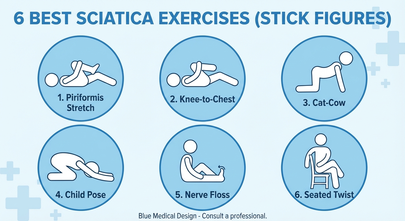 6 physiotherapist-approved sciatica exercises — do these in order, daily, for best results