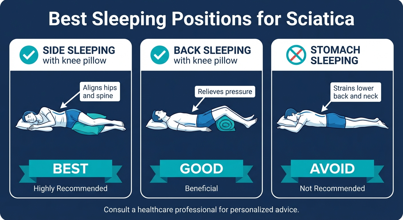 Infographic: Best and worst sleeping positions for sciatica