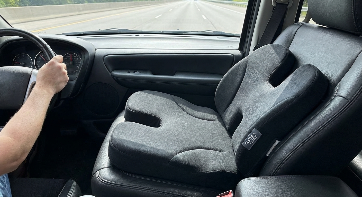 Long drives are one of the most common sciatica triggers — a good cushion makes a measurable difference