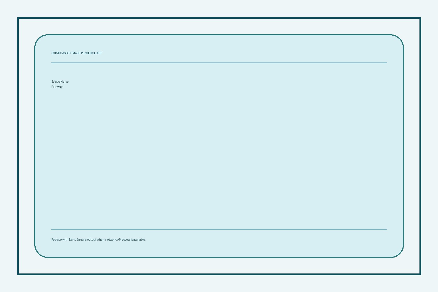 Anatomical illustration of the sciatic nerve pathway from the lower back through the leg