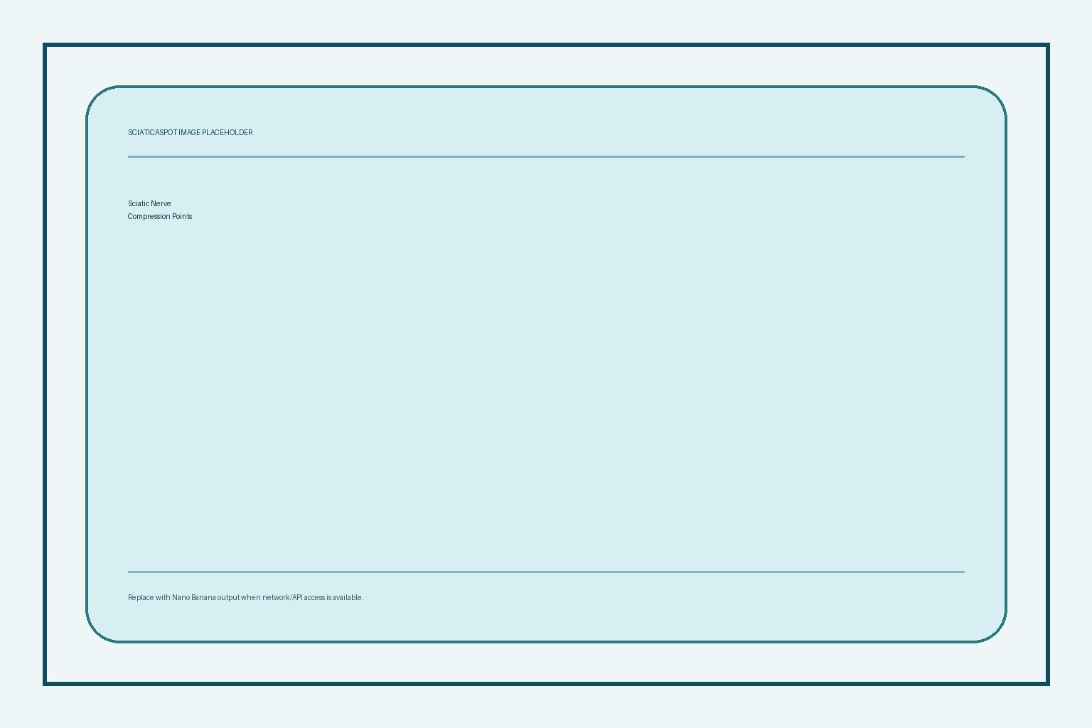 Anatomical infographic of the sciatic nerve pathway and common compression points
