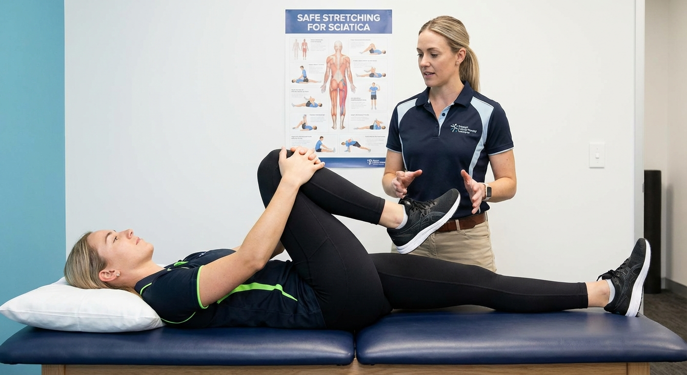 Piriformis stretch for sciatica relief — safe physical therapy exercise